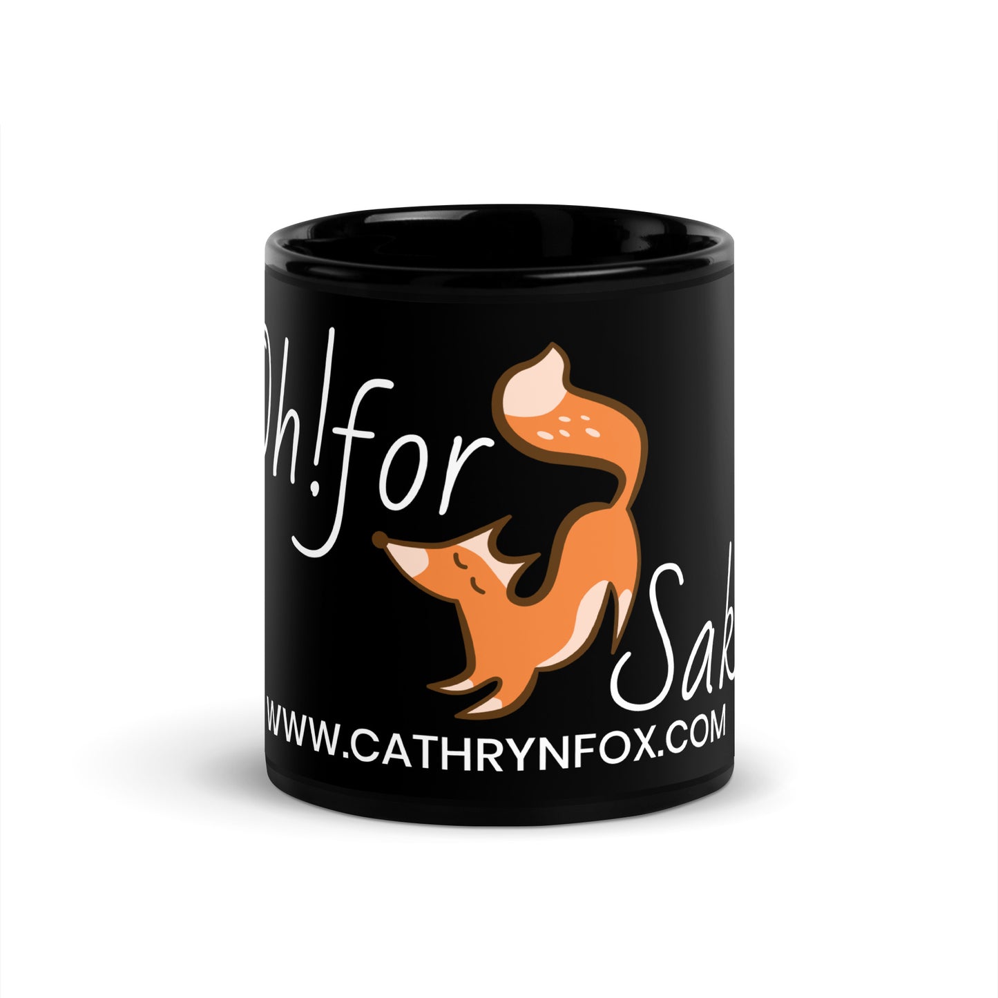 Oh! For Fox Sake! Black Glossy Mug