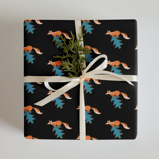Foxy Christmas Wrapping Paper Sheets